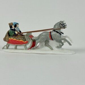 Vintage 80's Department 56 Heritage Collection Sleigh Ride Christmas Home Decor